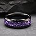 Concept Knight Tungsten Carbide Rings for Men and Women 8mm/4mm Men‘’s Engagement Wedding Bands Inlaid Purple Galaxy Opal Fashion and High Polish (8mm black and purple, 9)