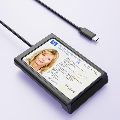 Lector de Tarjetas con Chip USB C con NFC,Lector de Tarjetas Inteligentes USB C Lector DOD para DNI y Tarjetas bancarias Compatible con Windows,Linux y Android,Cable de 95 cm