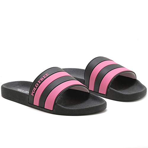 Chinelo Feminino Slide FJ Preto e Pink 33