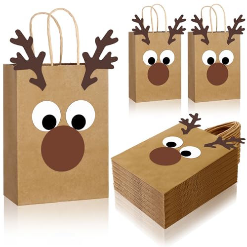 Sacs cadeaux de Noël résistants en kraft pour emballer facilement 36 grands présents