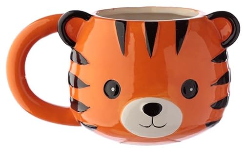 Caribou Living Taza de cerámica con forma de cabeza de tigre en 3D, 400 ml, para bebidas calientes, té, café, chocolate caliente Cover