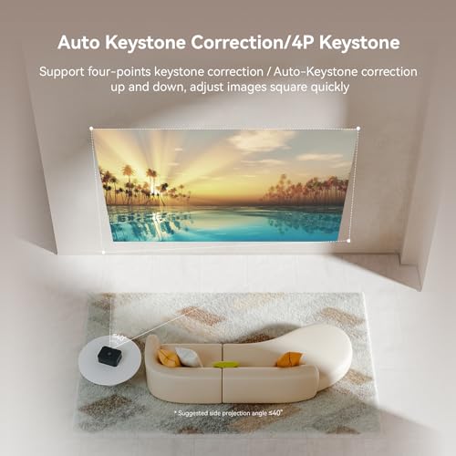 WANBO X2 Max Fully Automatic | Native 1080P Full HD | Android 9 | Projector for Home 4K | Auto Focus, Auto Keystone | 450 ANSI | WiFi 6, BT |... - Image 4