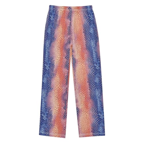 Boys' Pants Colorful Snakeskin Texture Long Bottoms Jogger Pants Elastic Waist Trousers with Pockets S-XL