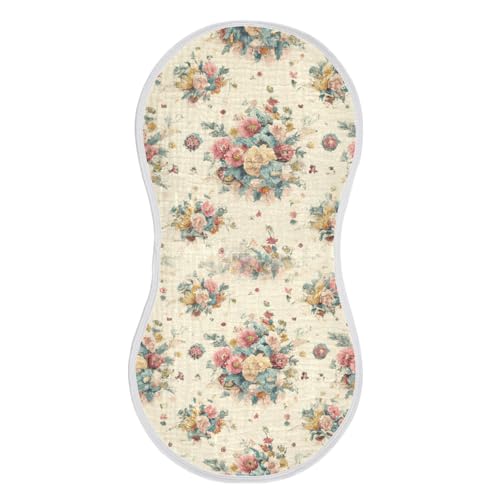 Muslin Baby Burp Cloths, Lots of Flowers Cotton Soft Burp Cloths for Newborns​​, Extra Absorbent Burp Cloths 1-Pack​​, 22 x 11 Inch