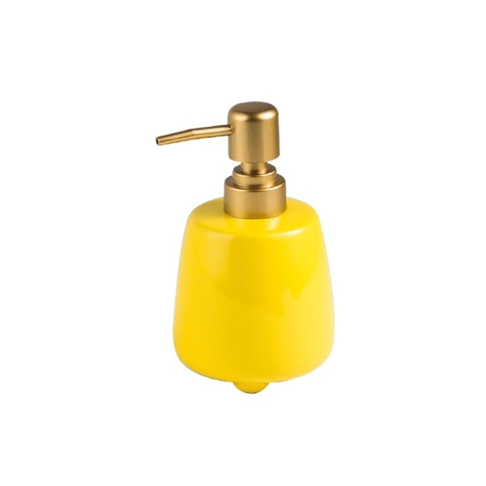 Soap Dispenser 320ml Ceramic Refillable Liquid Soap Dispenser With Pump For Bathroom, Countertop(Yellow)