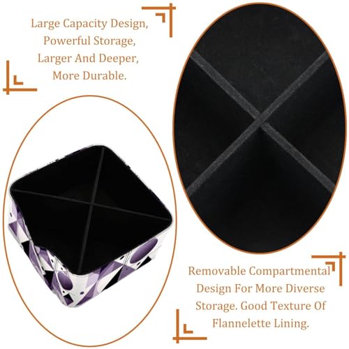 Boîte de rangement rectangulaire à compartiments pour cosmétiques et bureau