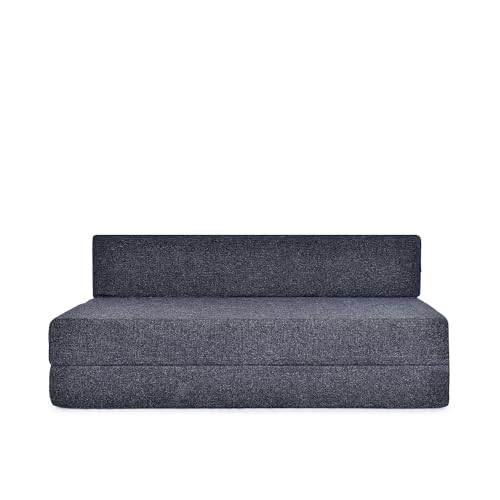 Image of Three Seater Sofa Cum Bed 5x6 Ft with Soft Foam Cushioning, Comfortable Foldable Sofa Bed for Living Room, Bedroom, Guest Room & Office(Dark Grey)