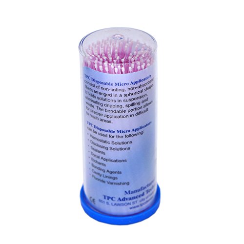 Cepillo dental desechable micro aplicador flexible 100 piezas morado