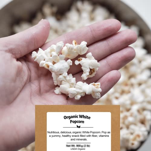 White Organic Popcorn Kernels (5Lb) Be Still Farms - Hulless Uncooked Corn Bulk Ideal For Popping - Healthy Microwave Snacks Great For Movie Night - Usa Grown | Usda Certified | Non-Gmo | Vegan #TOP4