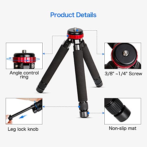 Koolehaoda Camera Mini Tripod Table Stand Desktop Compact Aluminium Tripod with 1/4" and 3/8" Screw Mount Compatible with DSLR Camera, Monopods, Tripod Head and Gimbal Grip Stabilizer by koolehaoda - Image 2