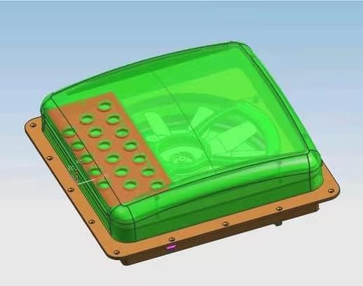 Miniatura 6 de hurrventer Escudo de lluvia integrado para ventilador de techo para caravana, remolque, 12 V, 14 pulgadas, reversible, manual, abierto, 1 unidad