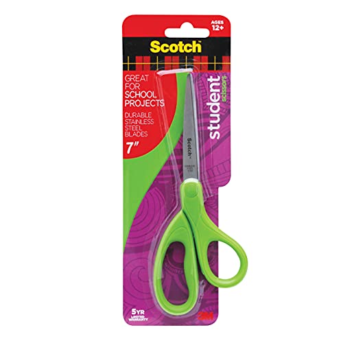 Scotch 7-Inch Student Scissors, Assorted Colors #TOP12