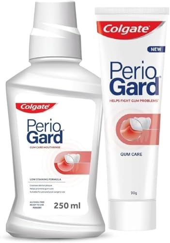 Colgate PerioGard Toothpaste 90g and MouthWash 250ml Dual Active Formula Helps to Keep Gums Healthy