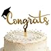 Congratulations Cake Topper, Gold Acrylic Congrats Grad Cake Decorations Class of 2026 High School College Senior Graduation Celebration Party Cake Decor Supplies
