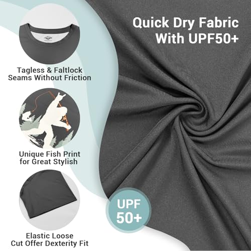 Palmyth Fishing Shirts for Men Short Sleeve UPF 50+ Sun Protection UV T-Shirt Tee3