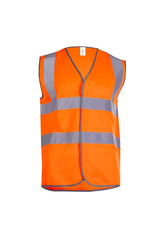 Hi Vis Safety Vest Pack of 5 | High Visibility Reflective Safety Waistcoat for Construction, Cycling & Road Work | 120 GSM Polyester | 2 Band 2 Brace | Orange | 4XL — image 1