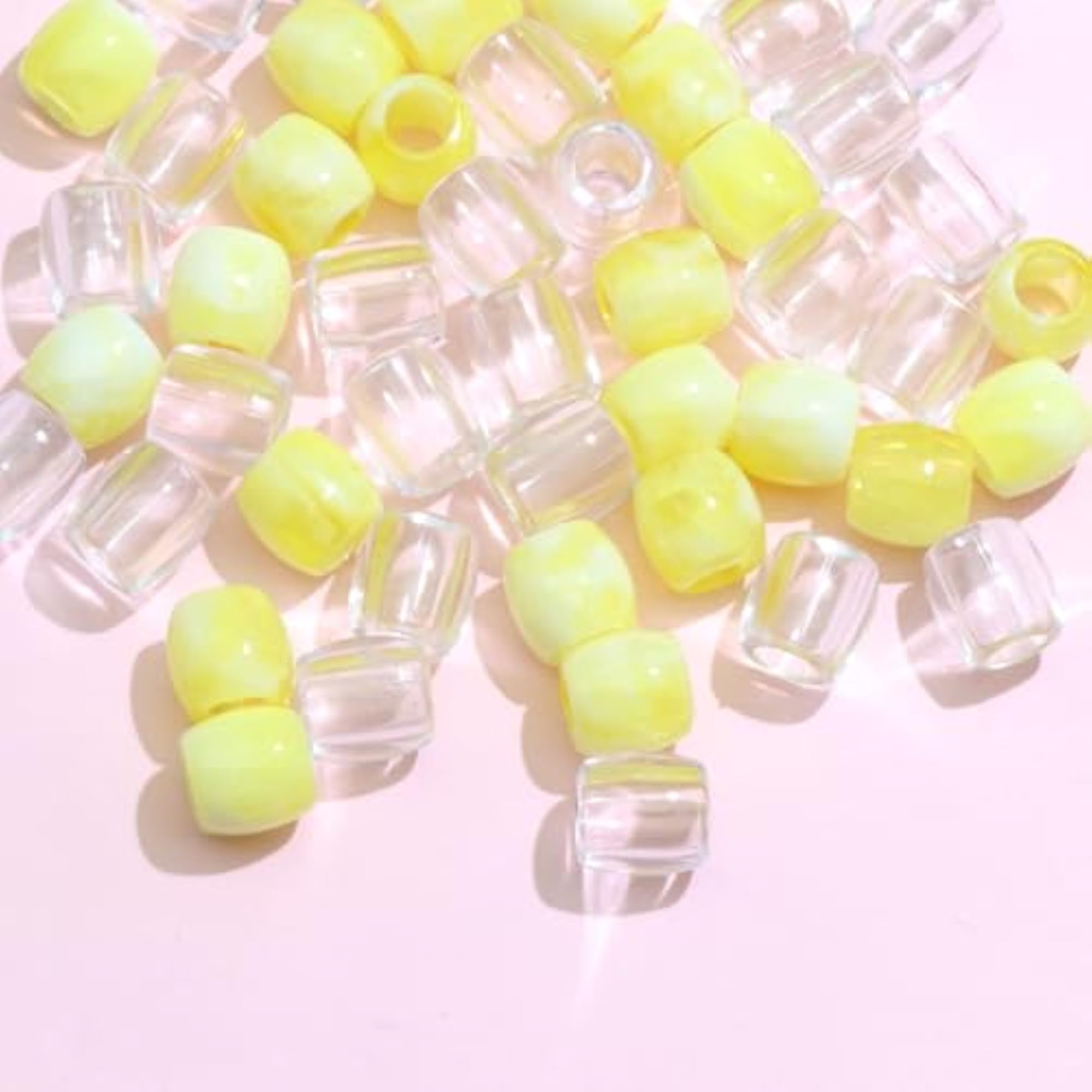 50PCS Yellow Hair Beads for Braids and Dreadlocks
