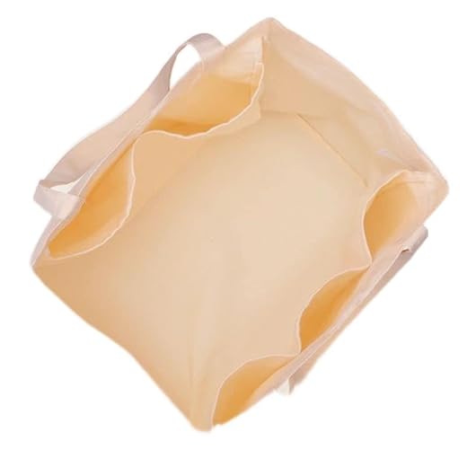 Sacola de compras reutilizável resistente 1 peça, bolsa de lona grande dobrável de 27 litros com alças, comporta sacolas de compras de lona de 27 kg e sacolas ecológicas laváveis com 5 bolsos, bege 1 bolsa