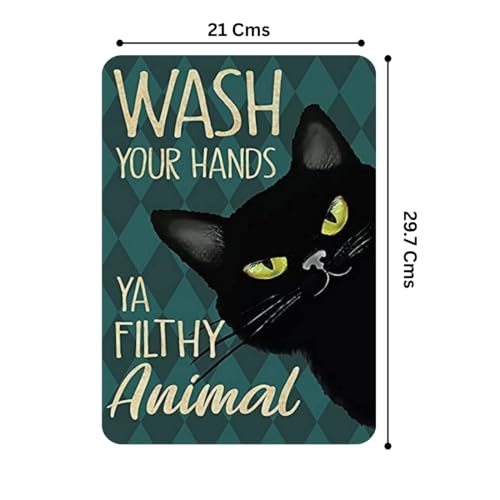 Image of Zesta Bathroom Decor Items Washroom Decor Tin Sign | Aesthetic Posters Wall Poster for Bedroom | Magnetic Cafe Decoration Items / Restaurant Decorations Items | Quirky Home Decor Bar Accent (Bathroom (6))