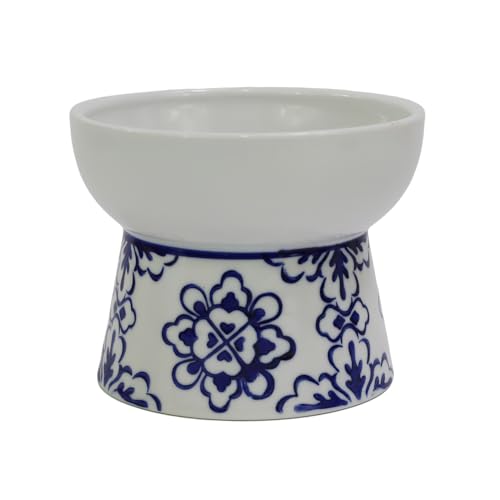 SYNWISH 5 Inch Wide Elevated Ceramic Cat Bowls