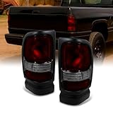For Dodge Ram 1500/2500/3500 Pickup Truck Red Smoked Tail Lights Brake Lamps Replacement Left + Right