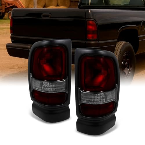AKKON - For Dodge Ram 1500/2500/3500 Pickup Truck Red Smoked Tail Lights Brake Lamps Replacement Left + Right
