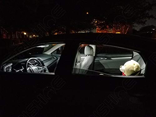 BRISHINE White Interior LED Lights Kit for Honda Civic 2016 2017 2018 2019 2020 2021 Super Bright 6000K Interior LED Light Bulbs Package and Install Tool