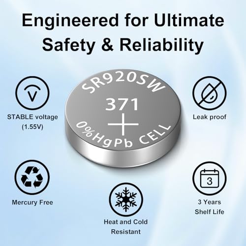 Paquete de 80 pilas SR920SW de óxido de plata miniatura 5