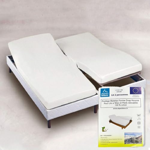 Protège-matelas coton 200 g/m² pour lit électrique confortable et résistant - 2