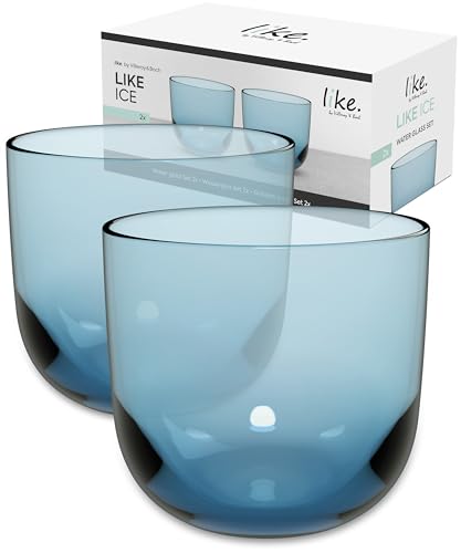 like. by Villeroy & Boch – Like Ice bicchiere da acqua, set 2 pz., vetro colorato blu ghiaccio, capacità 280ml