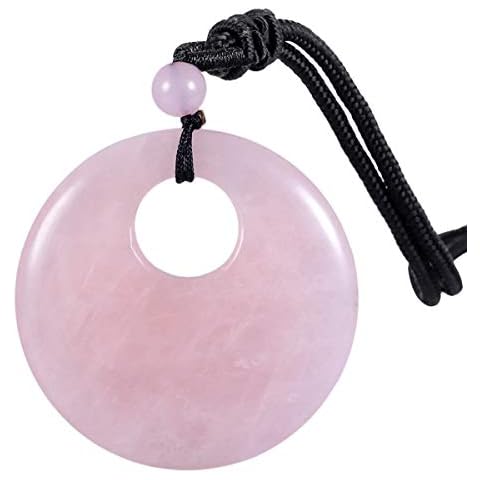 Nupuyai Rose Quartz Lucky Coin Pendant Necklace Cover