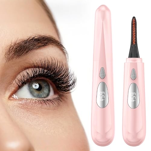 Recourbe-cils chauffant rose à 4 modes de température avec écran LED