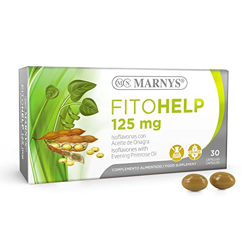 Marnys Fitohelp Isoflavonas de Soja y Aceite de Onagra, Para los cambios y molestias en el ciclo menstrual en mujeres adultas, Bienestar Femenino, 30 Cápsulas