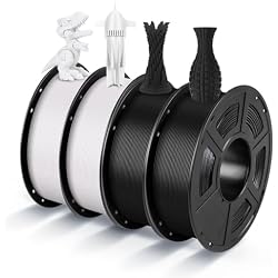 ANYCUBIC PLA 3D Printer Filament Bundle 4KG, 3D Printing PLA Filament 1.75mm Dimensional Accuracy +/- 0.02mm, 4 Pack 1KG Spool (2.2 lbs), 2 Pack of Black & 2 Pack of White