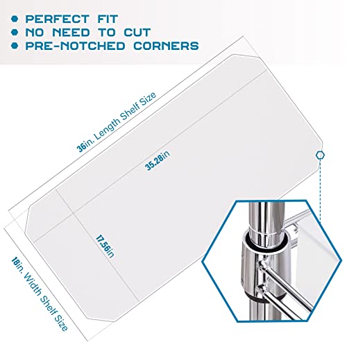 Image of BRIAN & DANY Wire Shelf Liner 18 inch X 36 inch, Heavy Duty Shelf Liners for Wire Shelving, Waterproof Protector Mats, Set of 4, Transparent