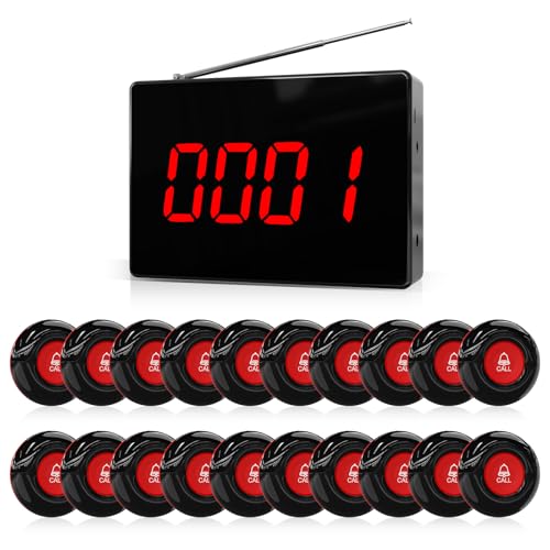 20 Waterproof Nurse Alert Call Buttons and 1 Display Receiver for Clinic Nurses Station Restaurant Nursing Home