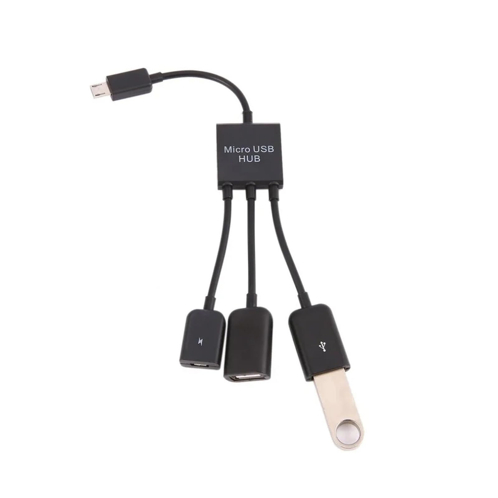 Adapter 3 w 1 Micro USB/typu C OTG, męski na podwójny USB 2.0 żeński koncentrator hosta do smartfona PC tabletu, kompaktowy kabel do synchronizacji danych typu Plug and Play (typ C)