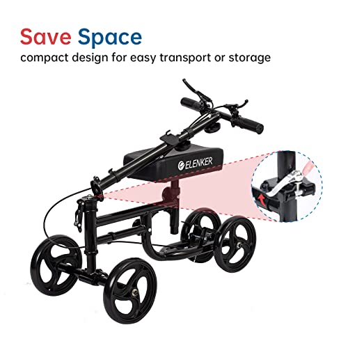 image for ELENKER Steerable Knee Walker Deluxe Medical Scooter for Foot Injuries
