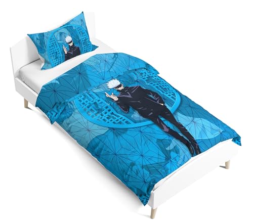 QAHEART Anime JJK Bedding Sets Anime Geto Suguru Fushiguro Toji 3D Printed Cartoon 2-Piece Quilt Set 1 Duvet Cover + 1 Pillowcase