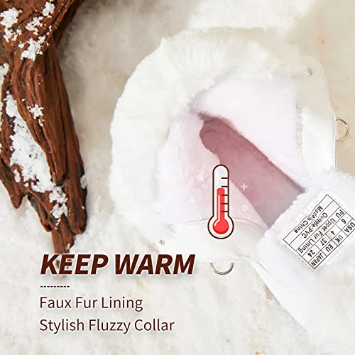 BABUDOG Womens Warm Fur Lined Mid-Calf Boots Waterproof Winter Snow Boots Non-slip Lace up Combat Boots2