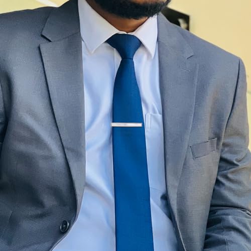 HAWSON 2 Inch Mother of Pearl Tie Clips for Men with Gift Box, Tie Bar for Men's Regular Necktie, Suitable for Daily Business Anniversary Wedding.4