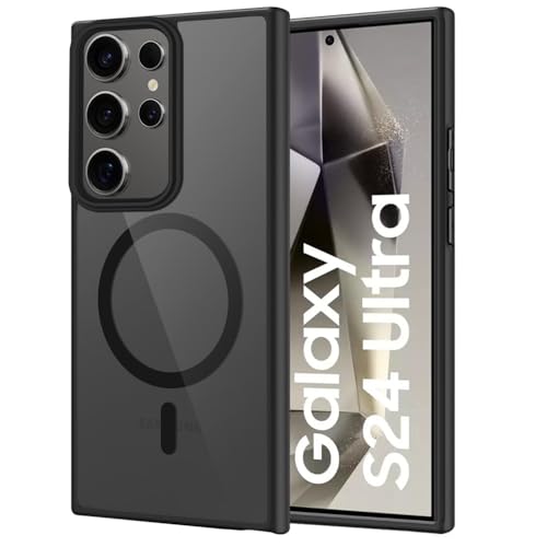 Image of SIZUKA Samsung S24 Ultra Magsafe Hard Back Case | Matte Design & 360 Protection | Military-Grade Samsung S24 Ultra Cover | Strong Magnet Back - Black