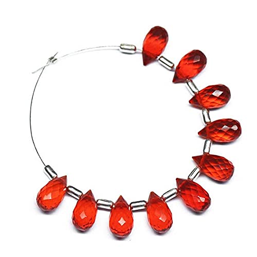 Quartz opale de feu en perles gouttes à facettes pour fabriquer vos boucles d'oreilles d'été