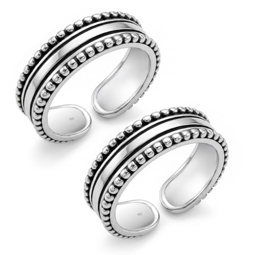 Image of TRUESILVER ACPL 925 Sterling Silver Toe Rings for Women | BIS Hallmarked Classic, Ruby Red & Cubic Zirconia Stone Toe Ring