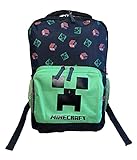 Dimensiones: 36 x 27 x 12 cm MINECRAFT Mochila escolar para niño Creeper dos colores, Negro