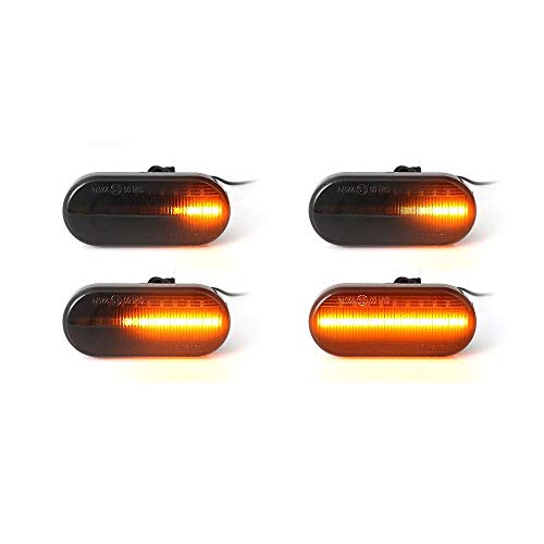 AONED 1 Pair Sequential LED Side Marker Light (Smoke Lens) for VW MK4 GTI R32 Golf Jetta Bora B5 B5.5 Passat
