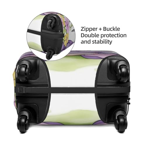 Luggage Cover Protector Washable Stretch Suitcase Protector Butterfly and hippo Suitcase Cover Anti-Scratch Travel Baggage Covers Fits 18-32 Inch Luggage Protectors, Large, Black3