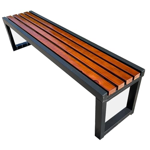 Banc de jardin extérieur pour porche et parc avec assise double à lattes