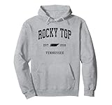 rocky top tennessee tn vintage athletic nero sport design felpa con cappuccio