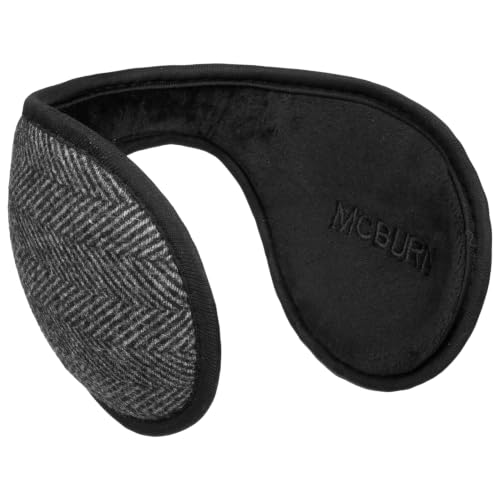 McBURN Herringbone Ohrenwärmer Damen/Herren - Earbands Ohrenschützer mit Futter Winter Herbst-Winter - One Size schwarz-weiß